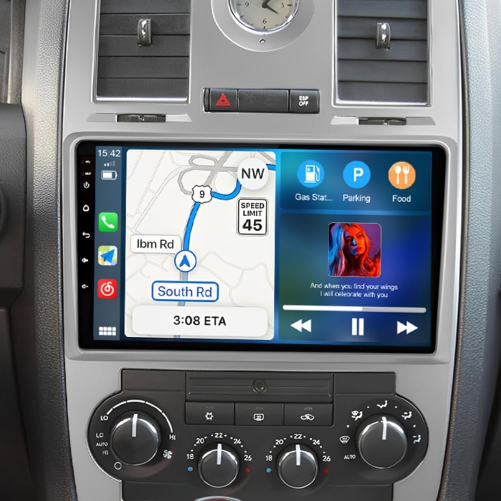 Car Radio Stereo for Chrysler 300C 2004-2007 with CarPlay Android Auto, 9 Inch HD Touchscreen Radio GPS Backup Camera Bluetooth Android 13 Car Radio Receiver SWC WiFi 2+32G
