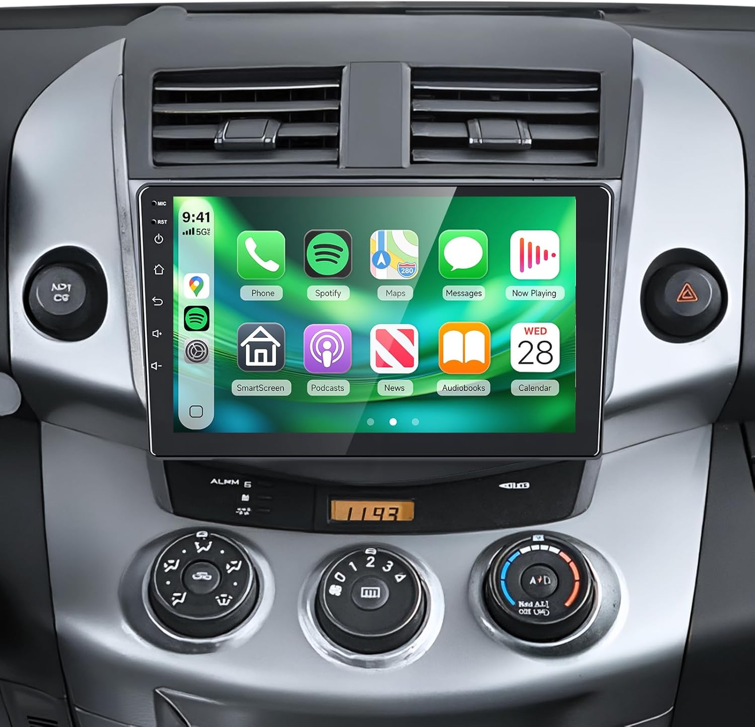 4G+64G Android 13 Car Radio for Toyota RAV4 2007 2008 2009 2010 2011 2012 with Wireless CarPlay Android Auto, 9 '' IPS Touch Screen Car Stereo with GPS WiFi Bluetooth DSP USB Dual Mic HD Rear Camera