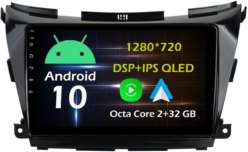 10.1''Android Car Stereo Radio for Nissan Murano 2015-2020 Octa Core Android 10.0 HD Touchscreen Headunit supports GPS Navigation Carplay Android Auto Bluetooth DSP SWC AHD Backup Camera-2+32