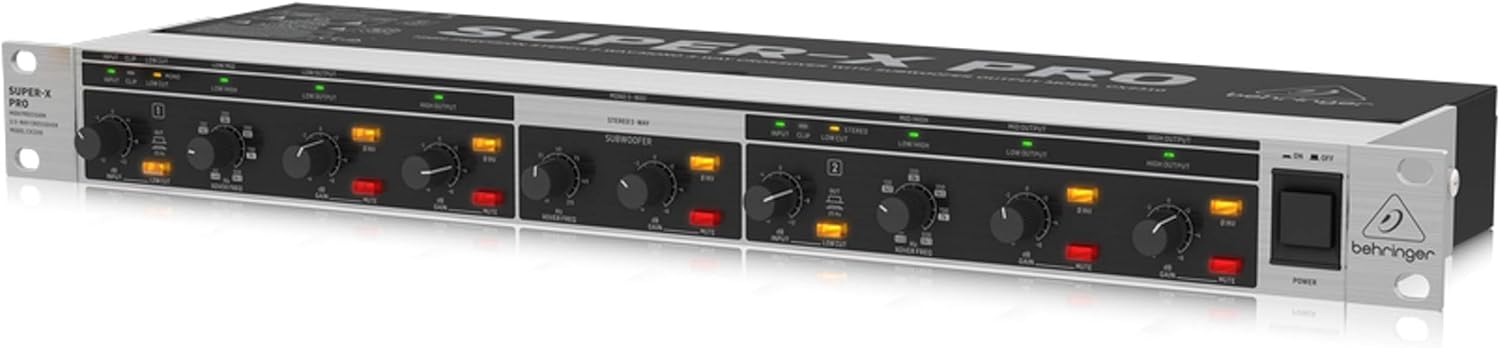 Behringer SUPER-X PRO CX2310 Professional High-Precision Stereo 2-Way/Mono 3-Way Crossover with Subwoofer Output