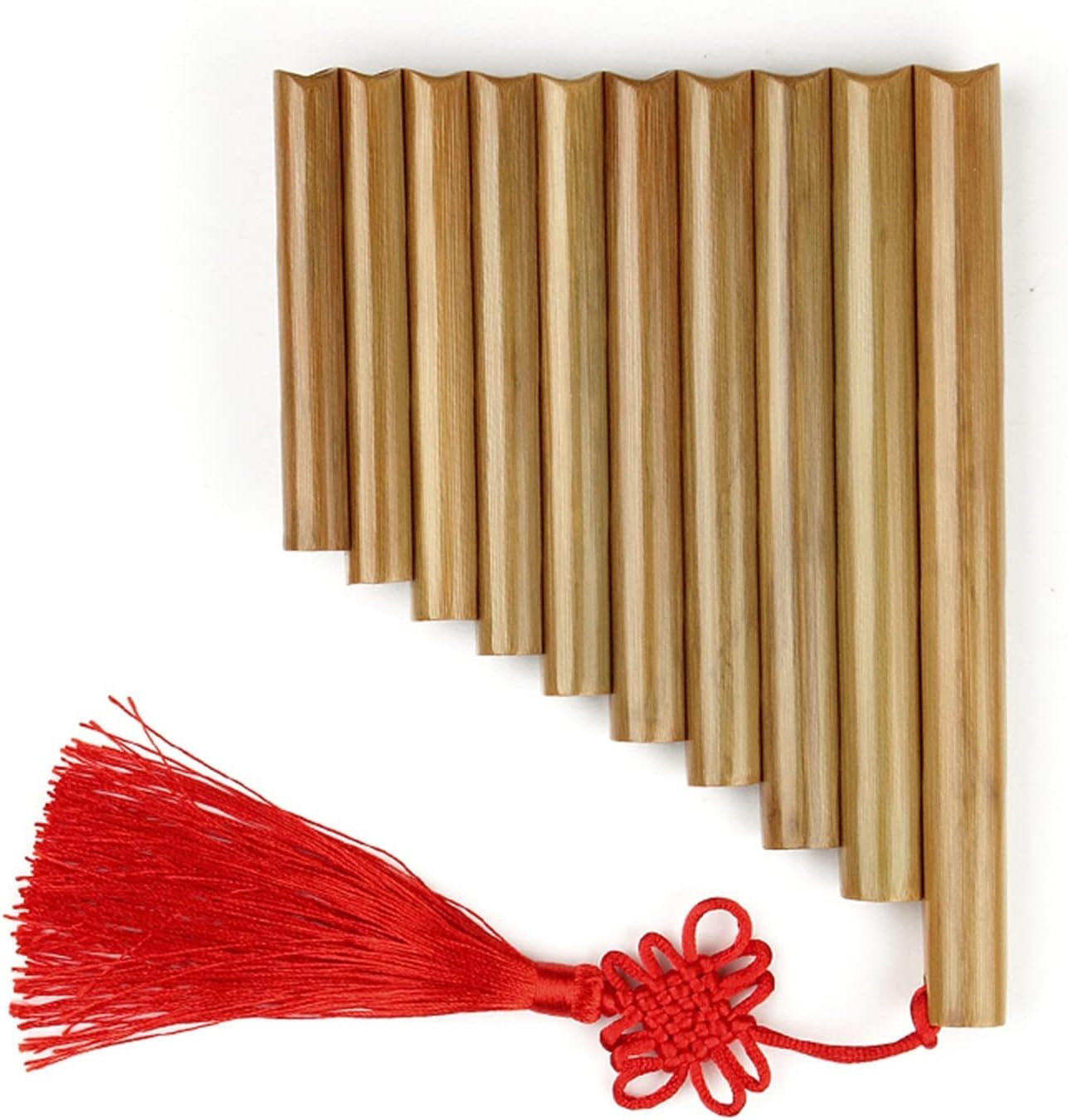 C F G Key Pan Flute 25 22 18 15 10 Pipes Musical Instrument Light Brown Woodwind Instrument (Color : 10 C Right Hand)