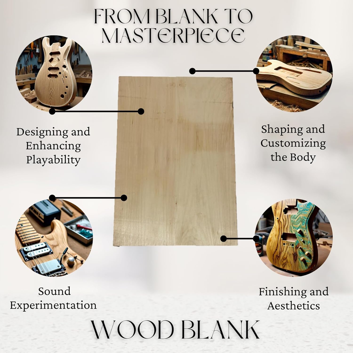 Exotic Wood Zone Basswood Guitar Body Blank | Unfinished Electric Guitar Body | Luither Tonewood Suppliers 21