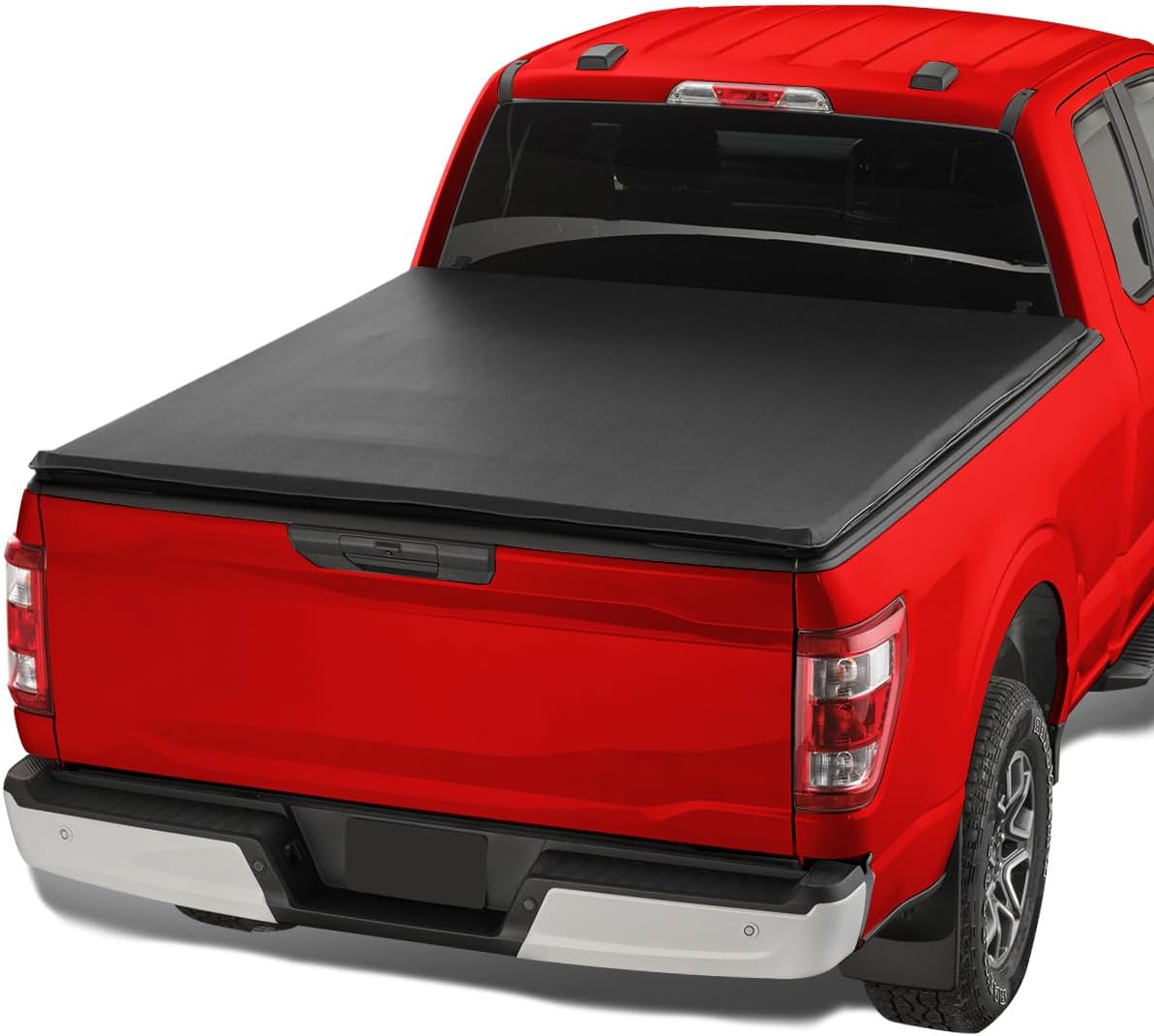 Spec-D Tuning Soft Quad Fold Tonneau Cover Compatible with 2015-2023 Ford F-150 Regular/Super Cab/SuperCrew 78