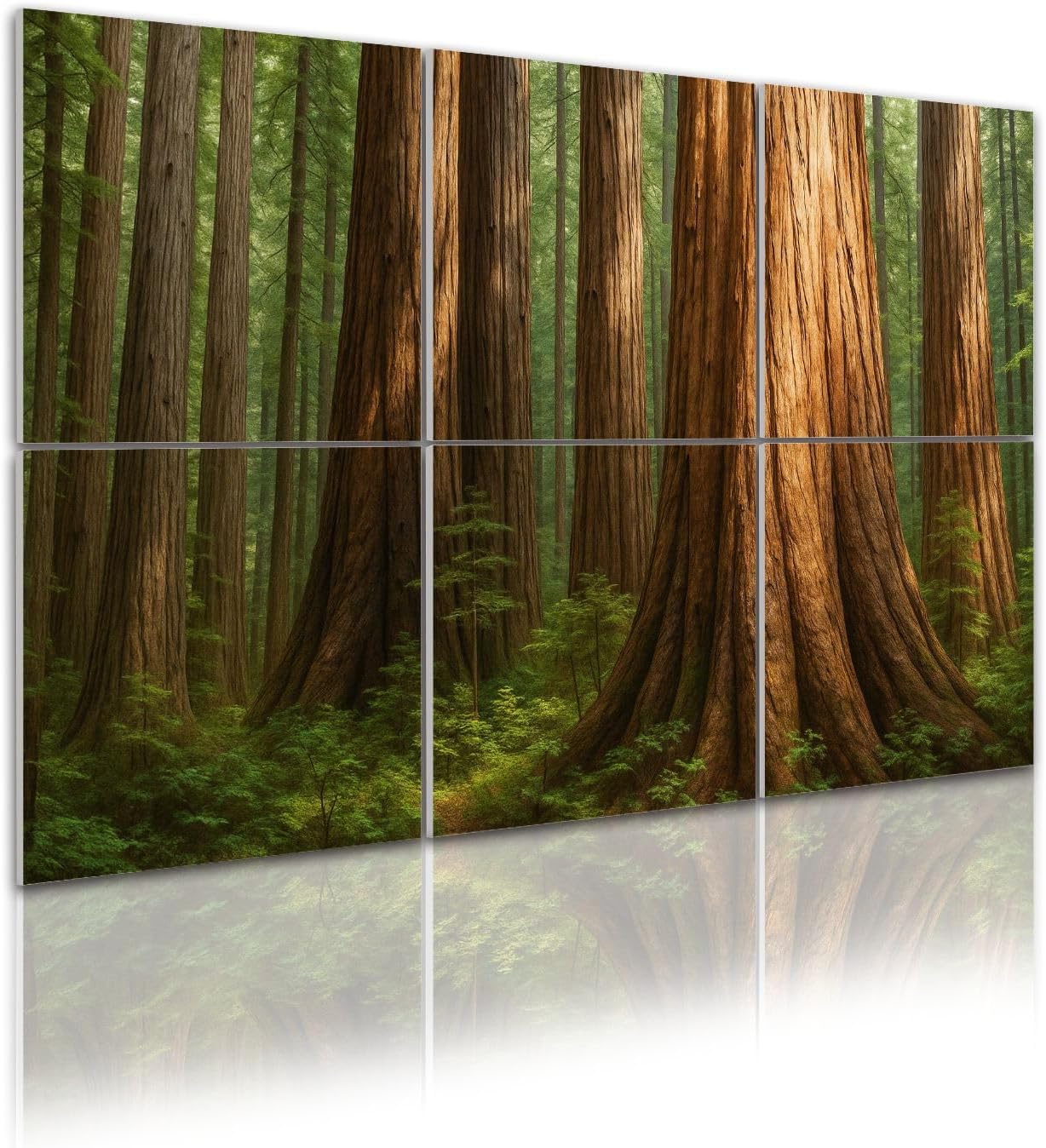 6 Pack Art Acoustic Panels Self Adhesive Redwood National Forest Decorative Soundproof Wall Panels Sound Absorbing Panel 48