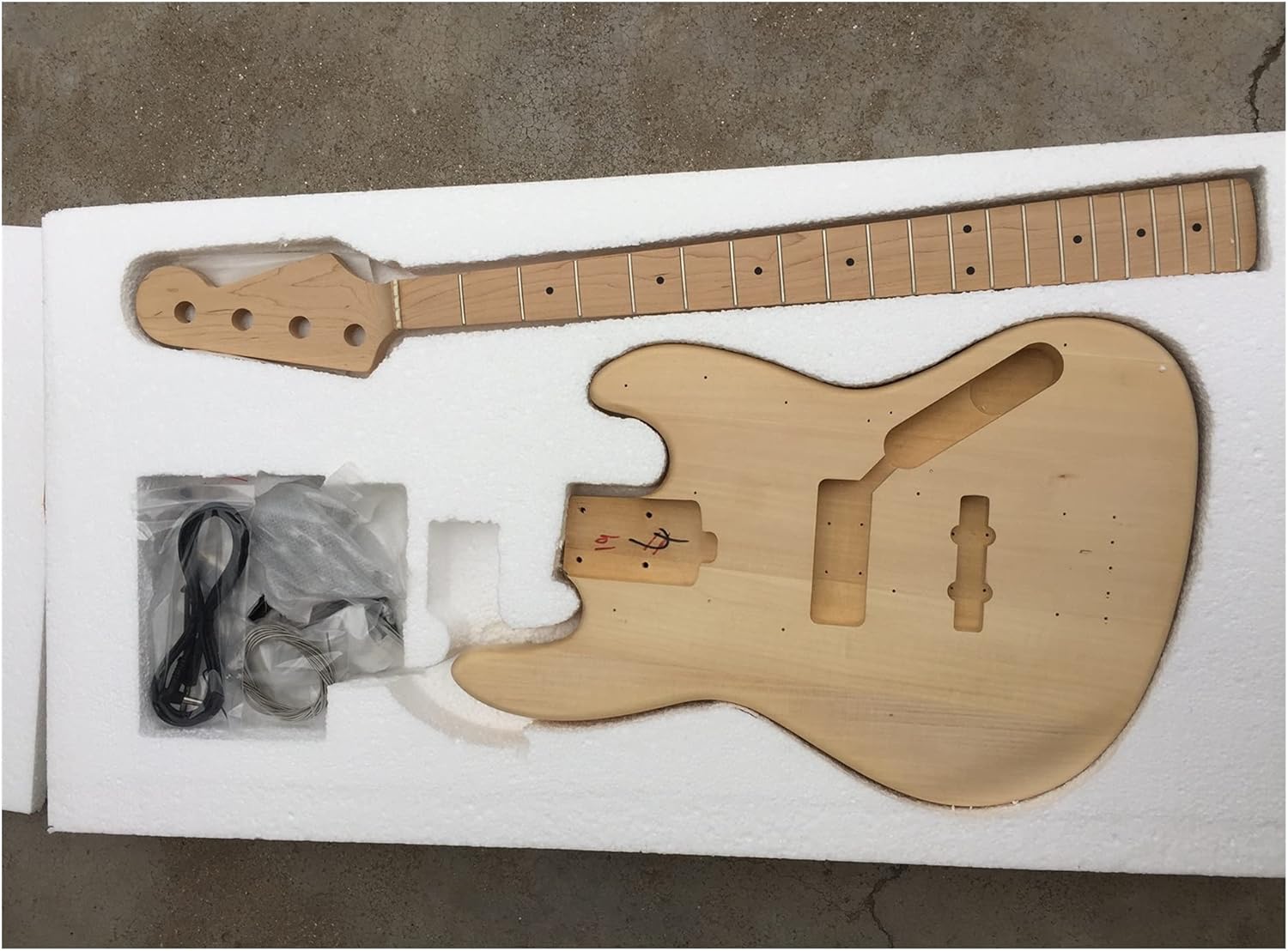 DIY Guitar Kits DIY 4 String JB Bass Guitar Kit with Basswood Body and Maple Neck and Fingerboard