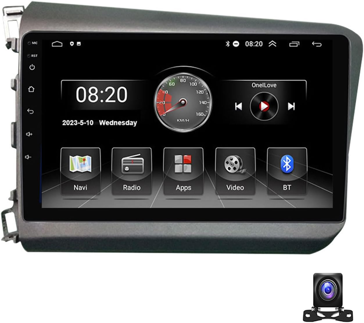 Android 11 Double Din Car Stereo Bluetooth Audio Receiver 9-Inch Touchscreen for Civic 2012~2015 with AHD Backup Camera, SWC, GPS Navigation, Carplay/Auto, FM Car Radio