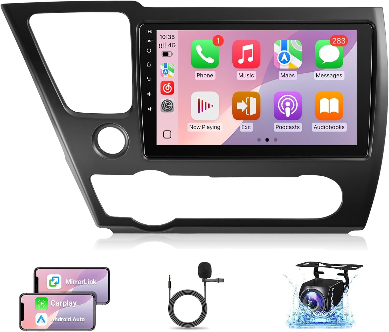 Leadfan Car Stereo Radio for （Non JBL Version Honda Civic 2013 2014 2015 2016 2017 Upgrade, with Wireless CarPlay Android Auto/Bluetooth/GPS/FM/SWC, 1080P Backup Camera, 2G+32G