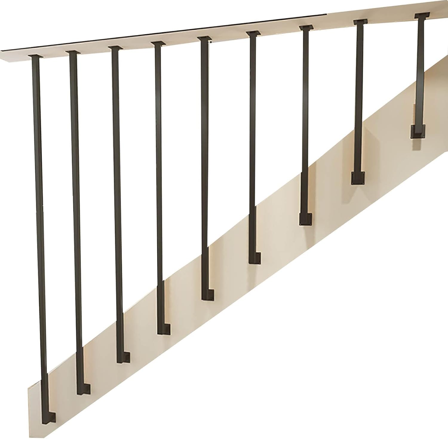 Hardware Railings Loft Water Pipe Banister 1PCS Stair Black Pipe Handrail with Wall Mount Supports Square Corner Rustic Staircase Handrail L-Shaped Stair Railings for Villa Attic Bar