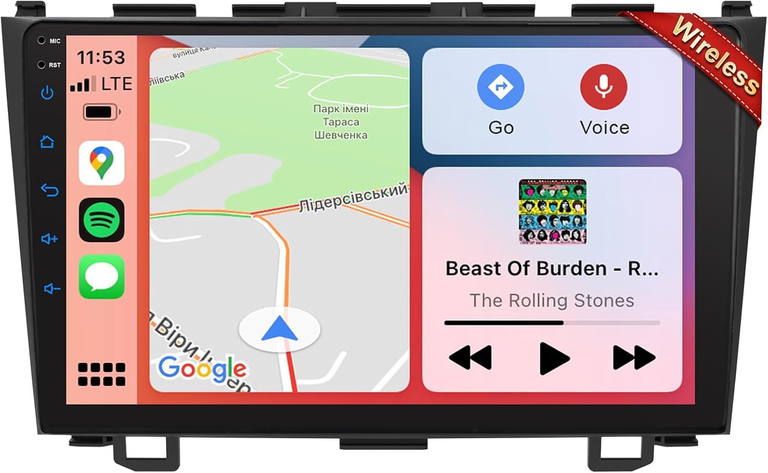 Car Radio Stereo for Honda CRV 2007 2008 2009 2010 2011, Wireless Apple Carplay and Android Auto, 9