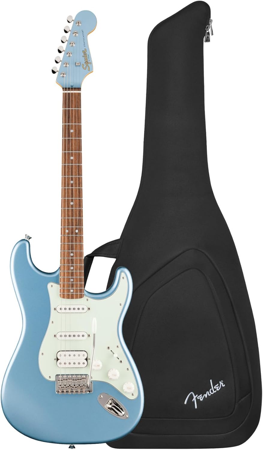 Fender Limited Edition Classic Vibe '60s Stratocaster HSS, Exclusive Ice Blue Metallic with Gig Bag with matching with Ice Blue Metallic LOGO