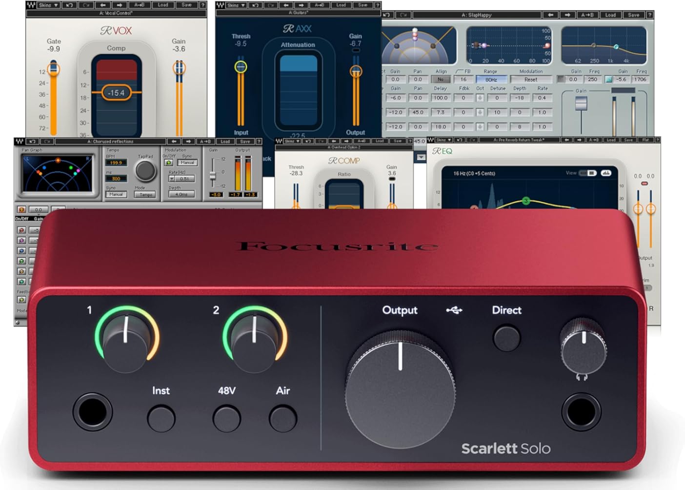 Focusrite Scarlett Solo (4th Gen) USB Audio Interface and Waves Musicians 2 Bundle