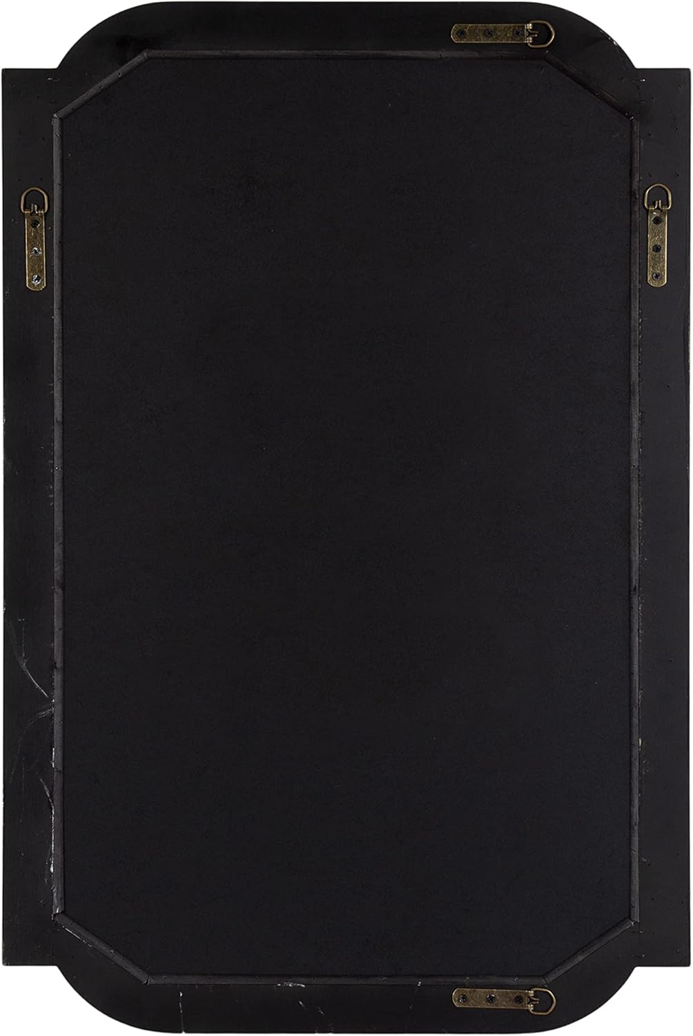 Kate and Laurel Kinsman Traditional Glam Rectangle Scallop Wall Mirror; 24 x 36; Silver; Decorative Scalloped Wood Mirror with Radius Corners for Vertical or Horizontal Display