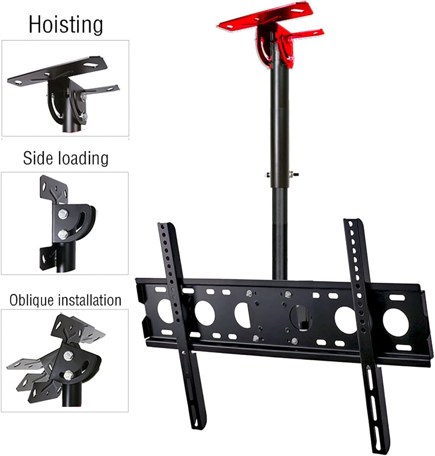 tv Wall Mount Ceiling TV Mount Bracket, 360° Rotation Tilting Swiveling TV Stand, Fits Most 32-70 Inch TVs, Max 600x400mm (Size : 1.1-1.8m) (1.1)