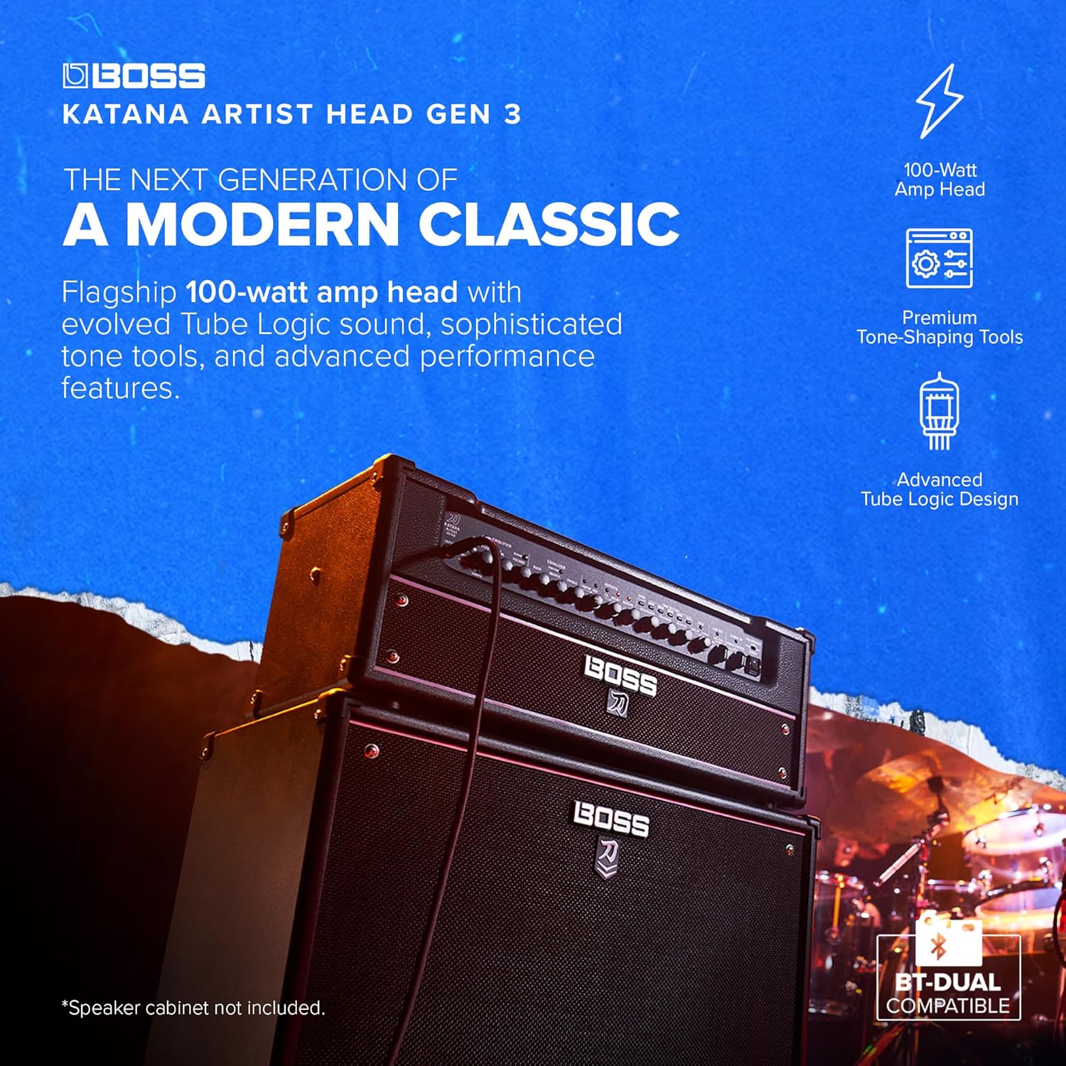 BOSS Katana Artist Head Gen 3 Guitar Amplifier | Flagship 100-Watt Amp Head | Evolved Tube Logic Sound | Sophisticated Tone Tools | Advanced Performance Features