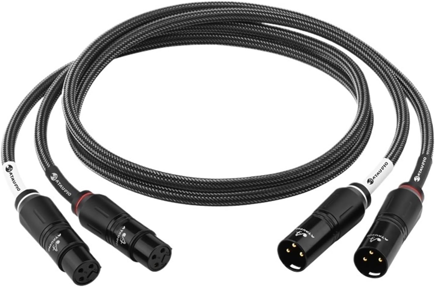 One Pair 6N OFC XLR Audio Cable for Amplifier Microphone Gold-Plated Plug 2XLR Male to 2XLR Female Balanced Stereo Cable(One Pair XLR Cable,1.5m)