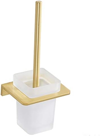 Toilet Brush Holder Set Brushed Aluminum Toilet Brush Holder Bathroom Cleaning Tool Wall Hanging