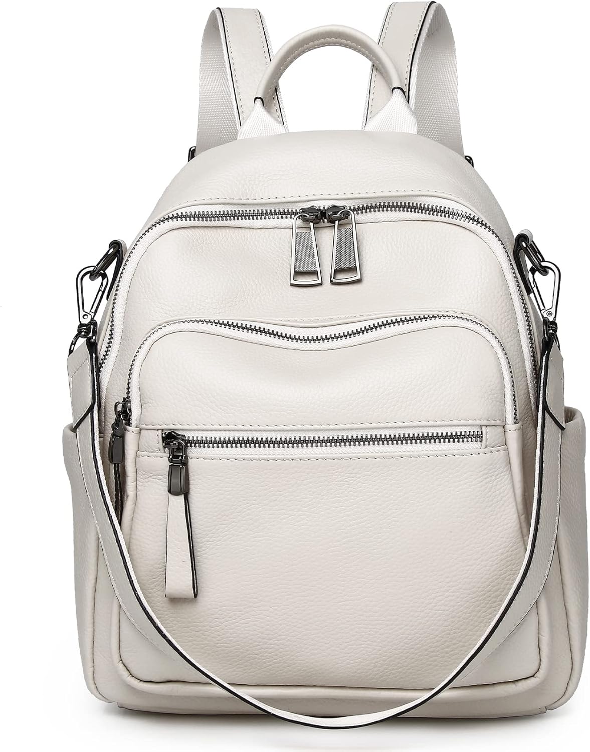 Genuine Leather Backpack Purse For Women Real Soft Leather Travel Convertible Shoulder Bag