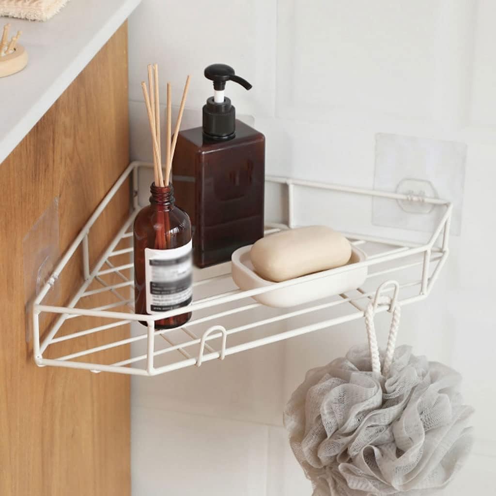 Punch-Free Corner Shower Shelf Bathroom Shampoo Shower Shelf Holder Kitchen Storage Organizer Wall Holder(D)