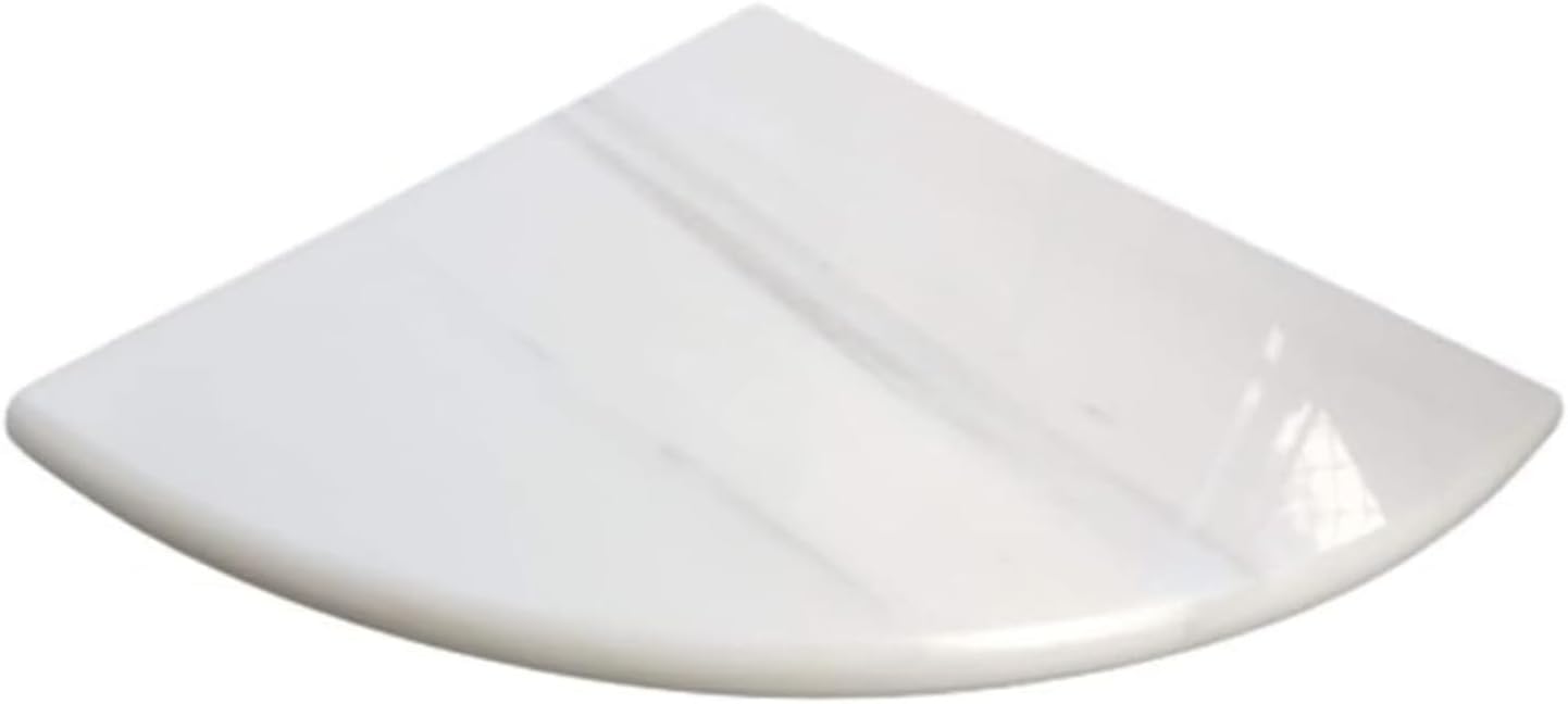 Tenedos Premium Bianco Dolomite Marble Shower Corner Shelf 9 Inch Polished Set of 2 for Bathroom Storage Soap Shampoo Holder Elegant Wall Mount Accessory