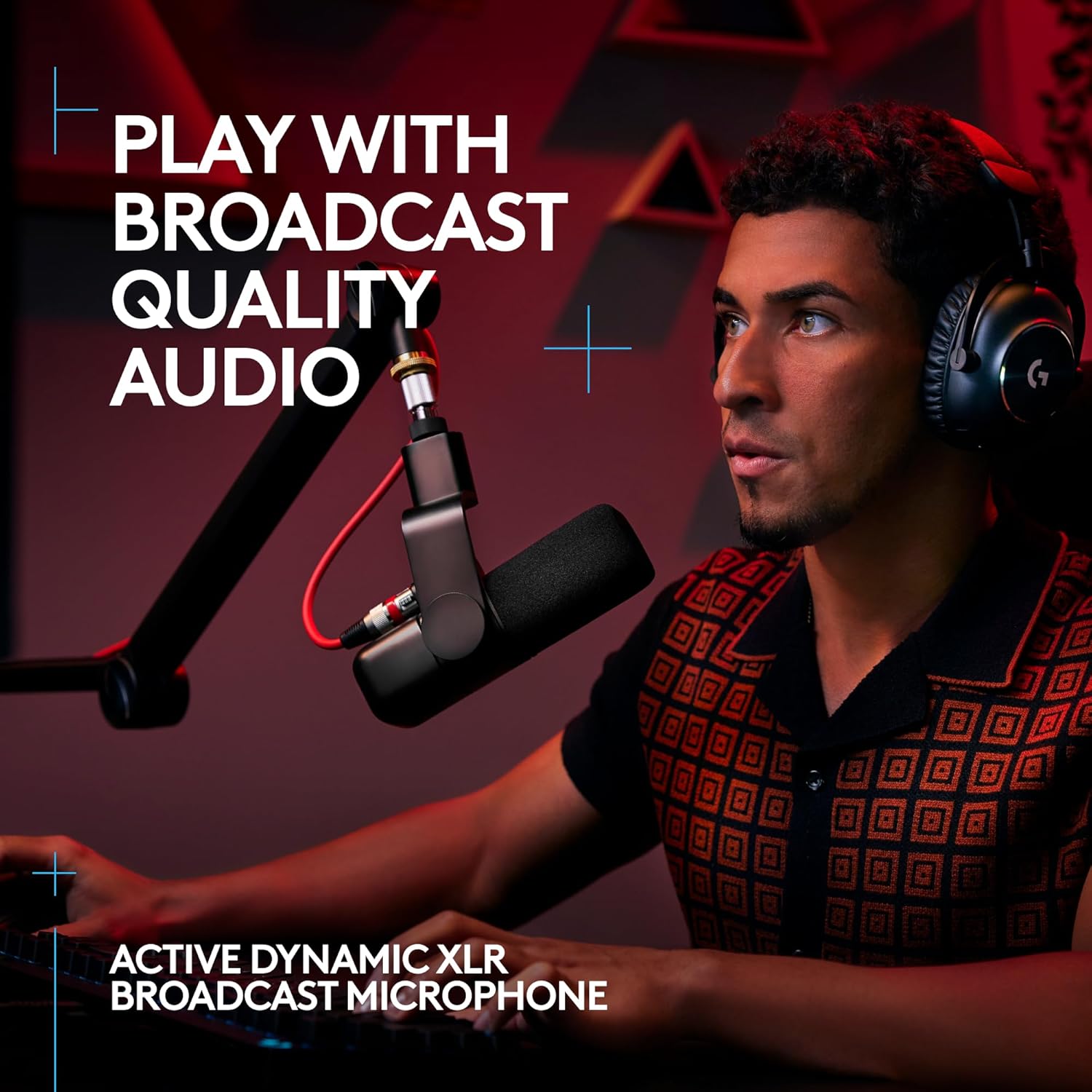 Logitech G Yeti Studio Active Dynamic XLR Broadcast Microphone for Gaming, ClearAmp Active Preamp, Dual-Diaphragm Capsule, Internal Shockmount - Black