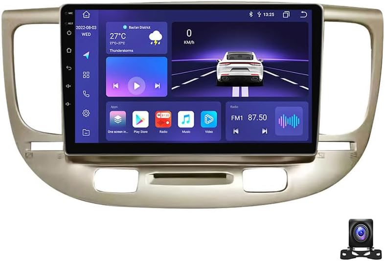Android 13 Car Stereo 9 Inch Touchscreen with Carplay/Android Auto Radio Receiver for KIA RIO2 2005~2011 Bluetooth MP5 Player with Backup Camera/FM/SWC/RDS/DSP,B,8 Core M800S 8G+256G