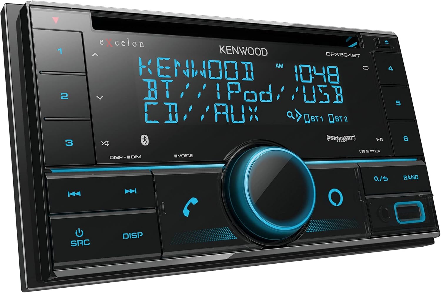 Kenwood Excelon DPX594BT Dual DIN Size CD Receiver with Built-in Bluetooth (Renewed)