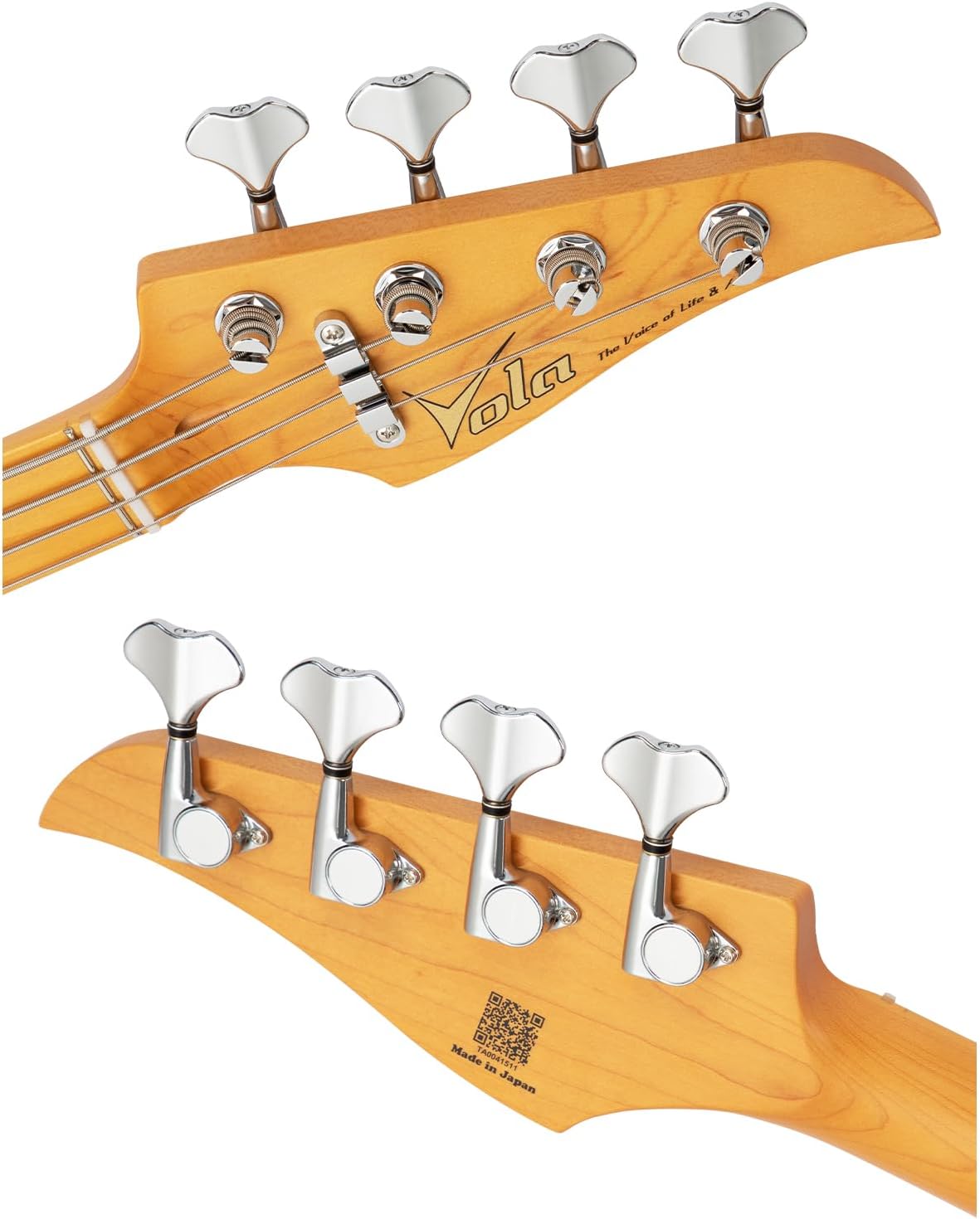 Vola Electric Bass ZVA 4P MF Bass Candy Apple Red Gloss Handmade in Japan MIJ Gotoh Bridge Gotoh Tuner 4 Strings Modern C Neck For All Levels