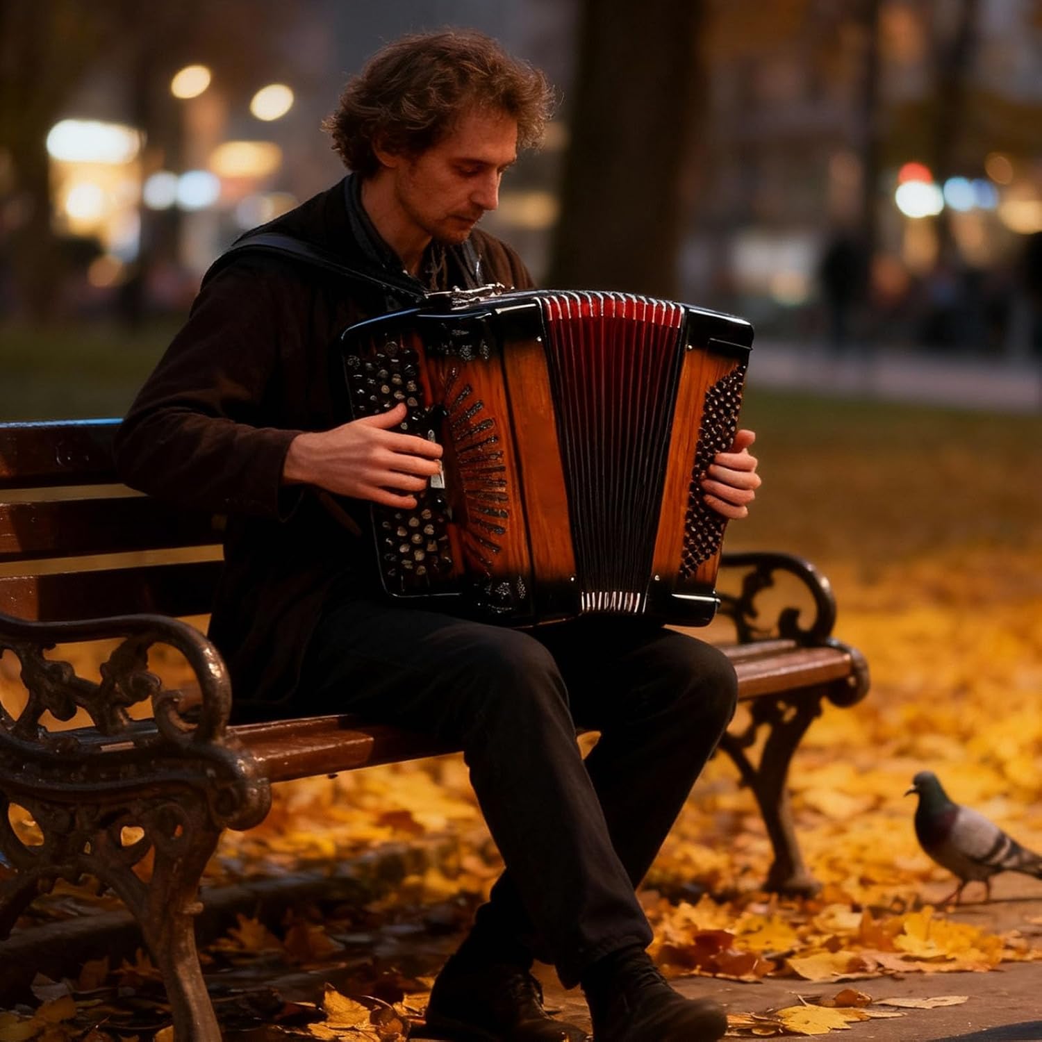 Drfeify Accordion, 69 Keys 96 Bass Buttons Chromatic Scale Instrument with F B E Tuning and Quality Reeds, for Beginner Professional Player Single Play Ensemble