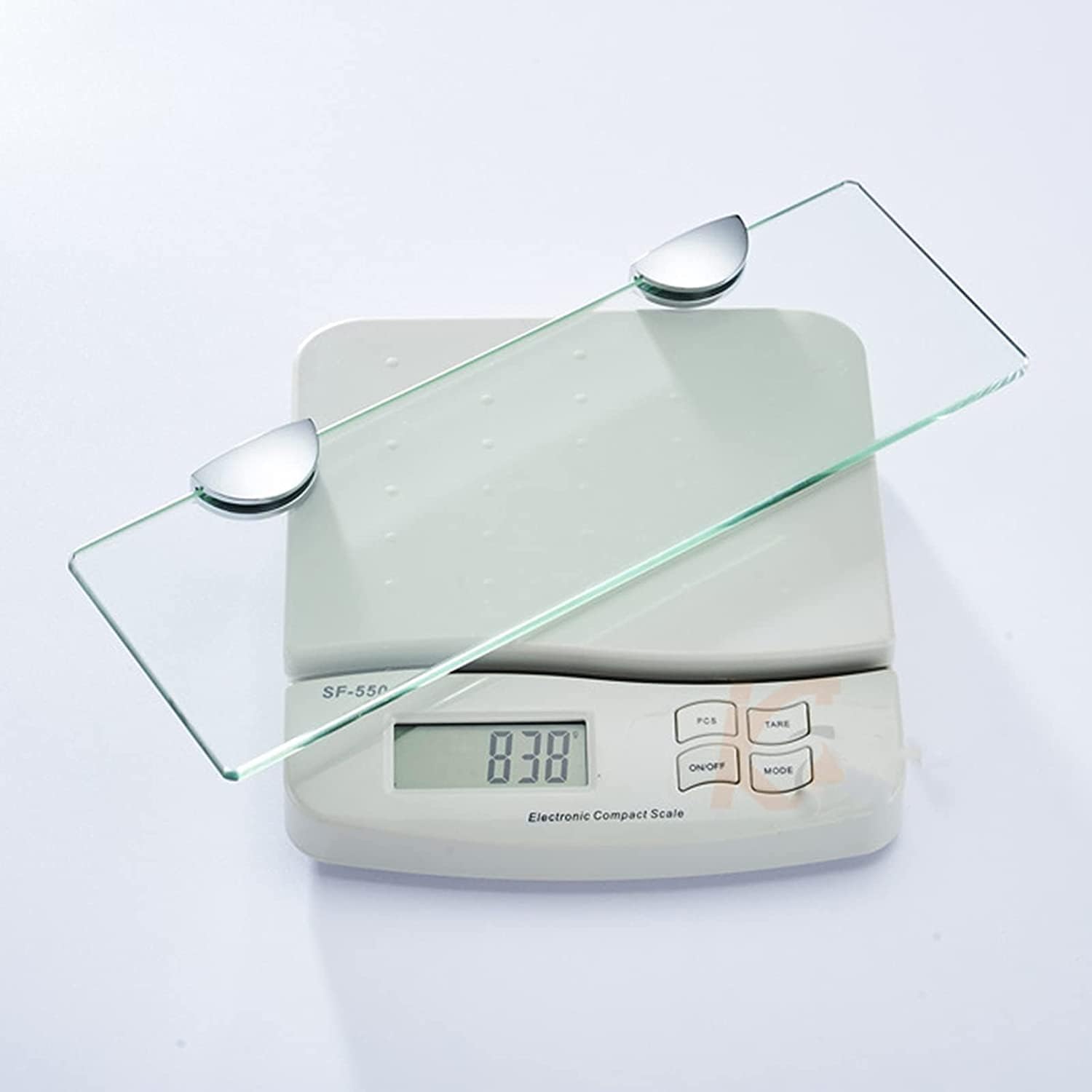 IOCCIOBB Bathroom Glass Shelf Glass Shelves for Bathroom, Bathroom Shelf with Rectangle Tempered Glass and Polished Chrome Bracket, Wall Mount (Size : 34 * 11cm)