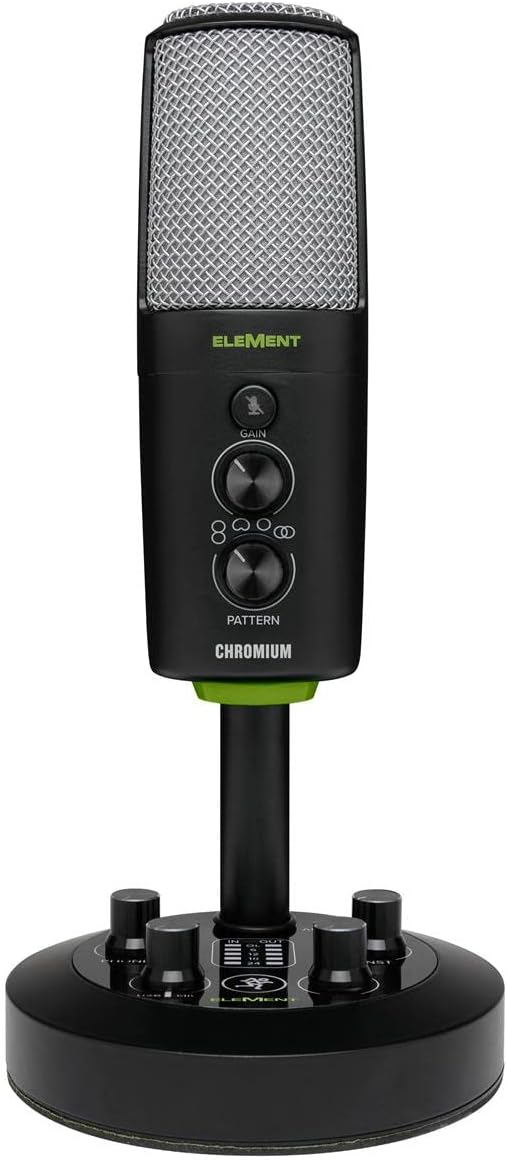 Mackie EM-Series, Premium USB Condenser Microphone with Built-in 2-Channel Mixer (EM-Chromium)