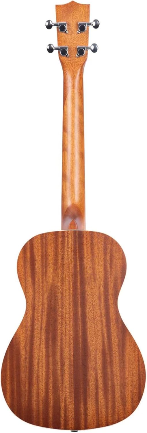 Kala KA-B Mahogany Baritone Ukulele Bundle with KALA Klipz Blue Clip-On Tuner & Polishing Cloth – All-Mahogany Construction, Warm Tone, Chrome Die-Cast Tuners, Ideal for Beginners & Pros