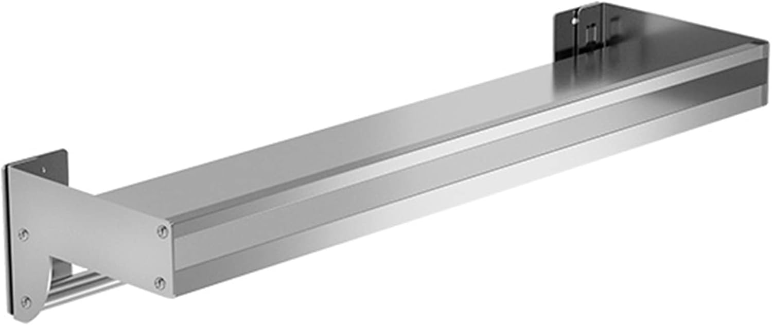 Stainless Steel Metal Shelving Microwave Oven Shelf, Wall Mount Multifunctional Shelving Stand Holder Kitchen Spice Rack, Bracket Bathroom Organizer Shower Caddy Storage, for Bar/Laundry/Garage