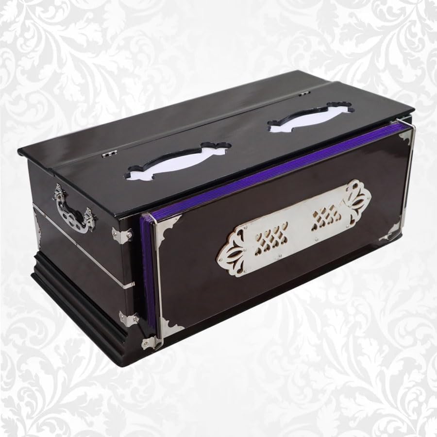 Harmonium 9 Stopper, 3¼ Octaves, Multifold Bellow, Bass-Male reeds, Indian Music Instrument Harmonium With Cover