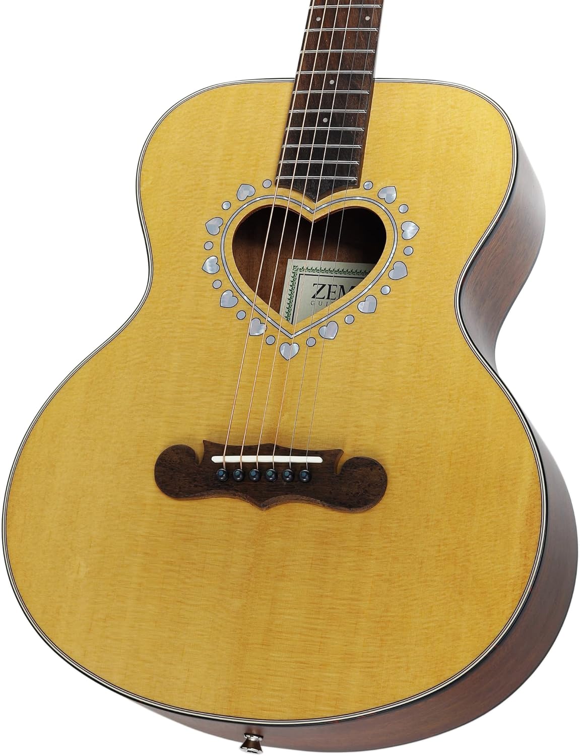 ZEMAITIS CAM 80H 3/4 ACOUSTIC GUITAR WITH HEART SOUNDHOLE AND ROSETTE (NATURAL)