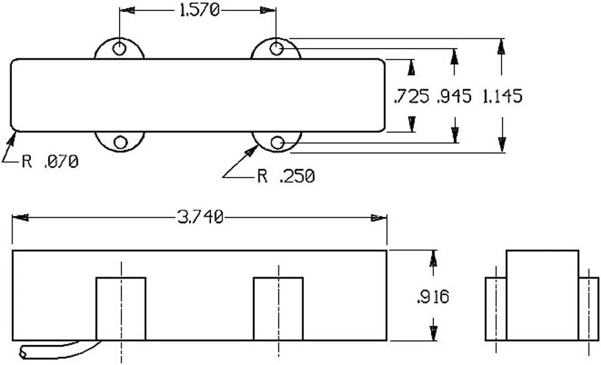 Seymour Duncan Ssjb 5B Blk Stacked Passive Bass PU Bridge Position