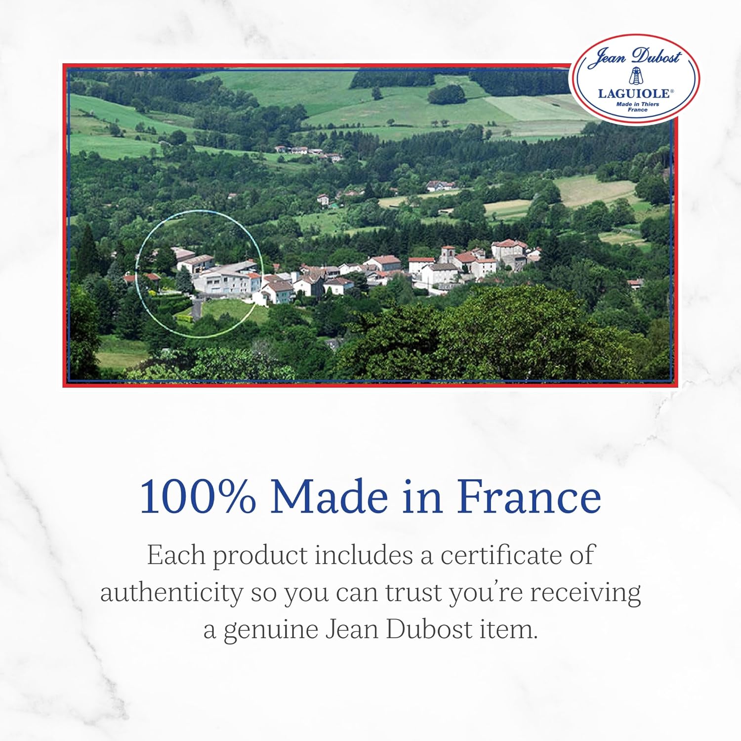 Jean Dubost Laguiole Wine Waiter, Light Horn Handle - Rust-Resistant Stainless Steel - Includes Slide-Top Box - Made in France