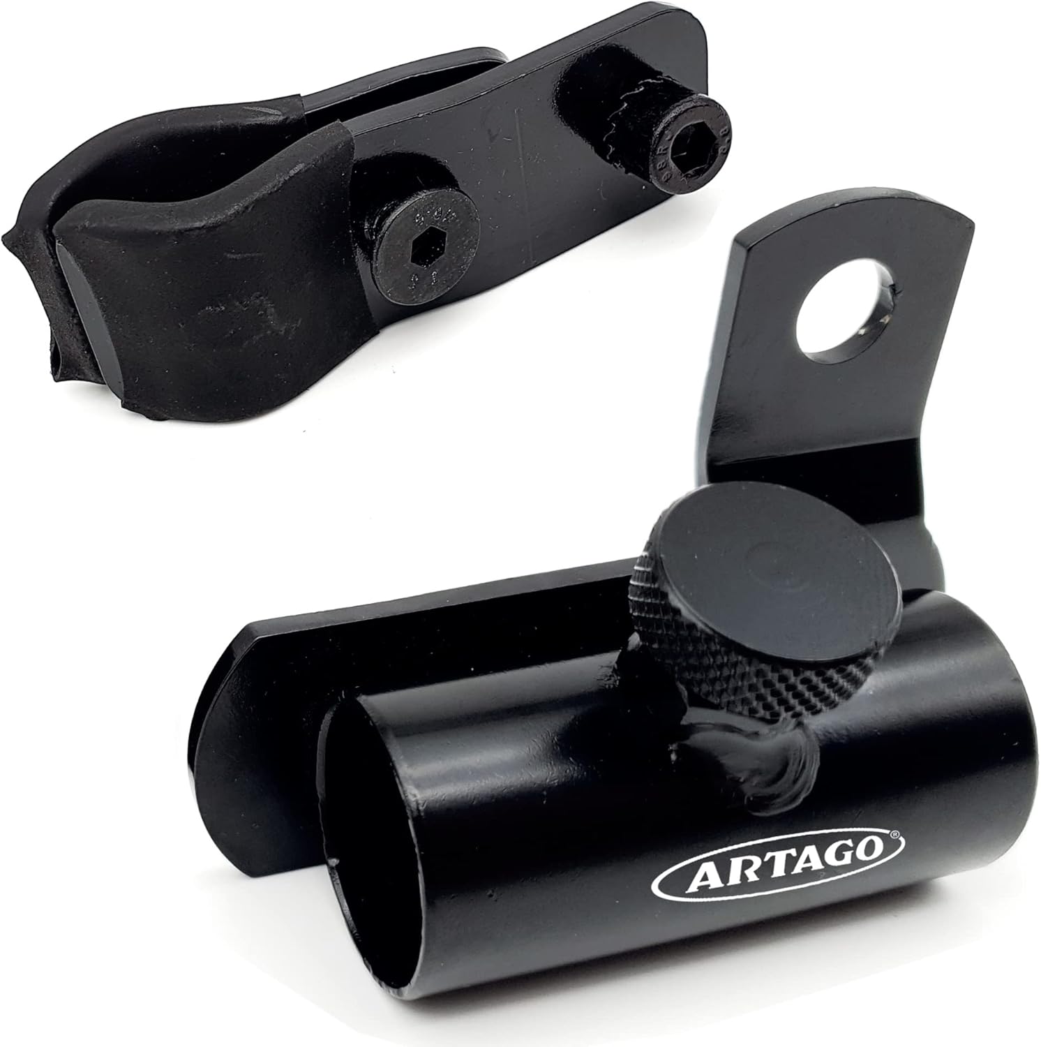 Artago K502 Anti-Theft U Lock Transport Bracket, Black/White, 18-25mm Tube Diameter, Heavy Duty Metal