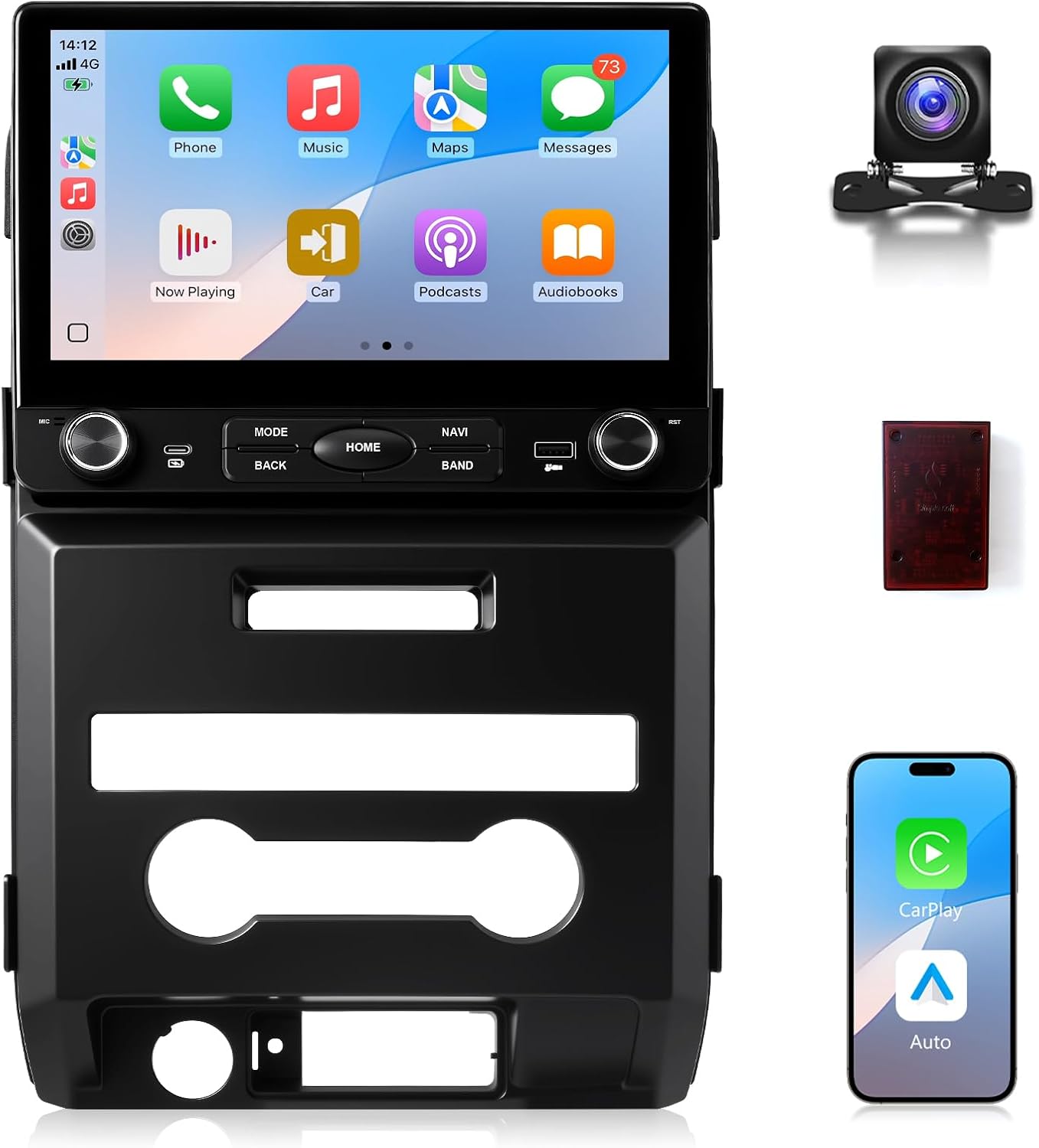 4GB+64GB Car Stereo for Ford F150 2009 2010 2011 2012 2013 2014 Radio Wireless CarPlay Android Auto 10.2