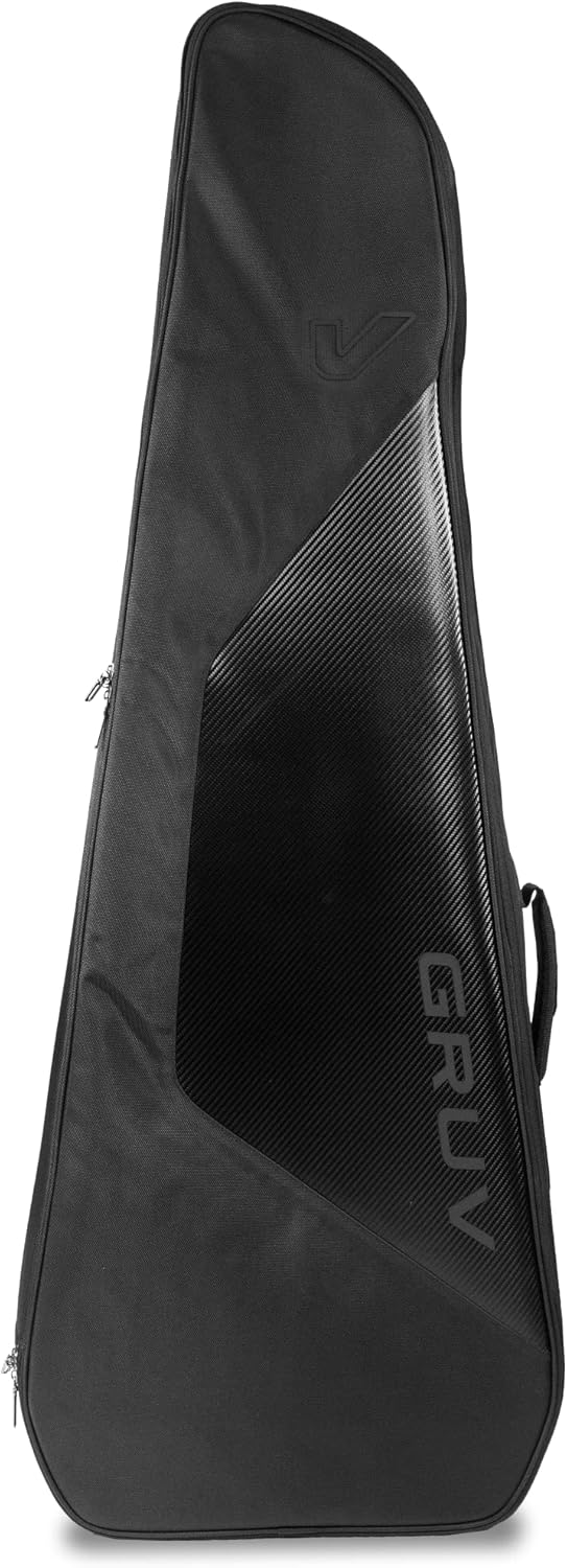 Gruv Gear GigBlade 3 Hybrid Side Carry Electric Bass Travel Bag with Padded Interior, Large Zippered Pockets, Water Repellent Fabric & Removable Neck Brace - Gig Bag with Global Recovery Tag - Black