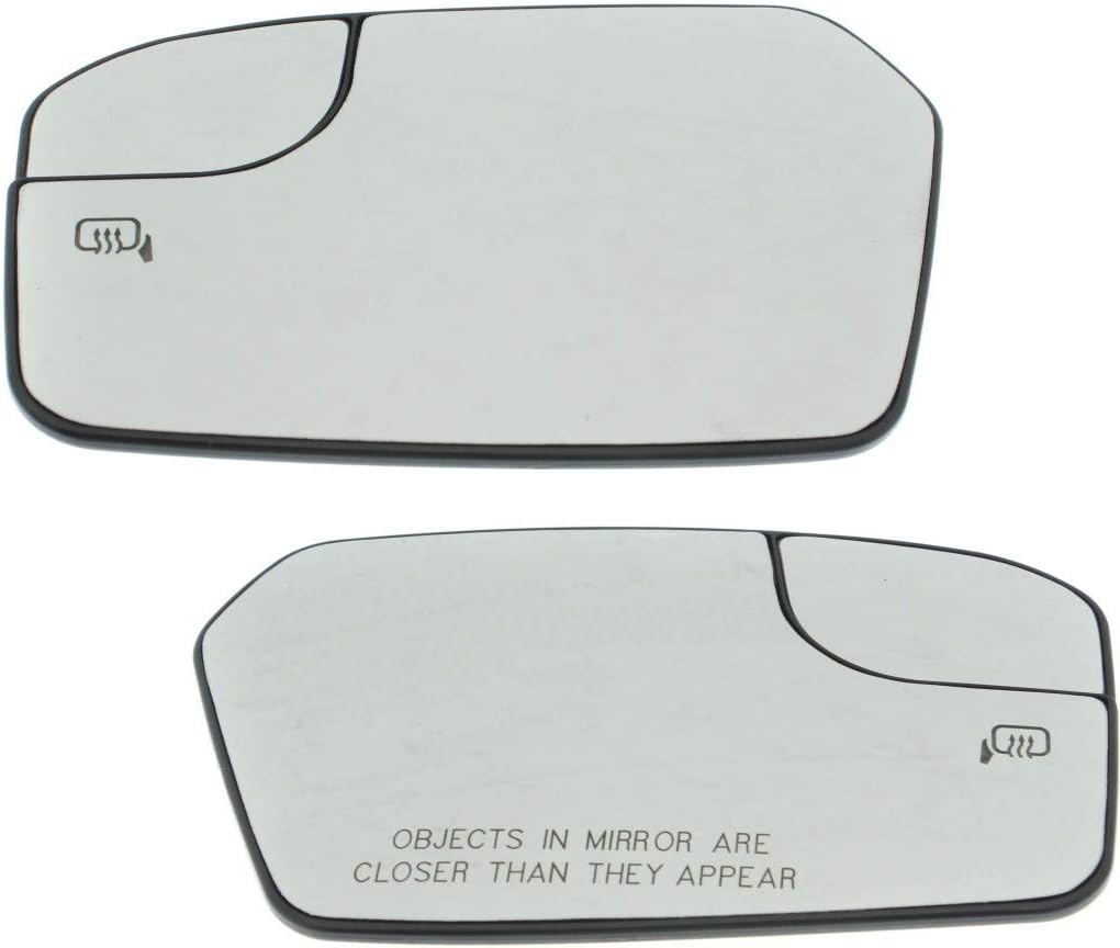 For Mercury Milan 2011 Mirror Glass Driver and Passenger Side | Pair | Heated | w/Blind Spot Glass | w/Backing Plate | Flat Glass Type | Replacement For BE5Z17K707D, BH6Z17K707A