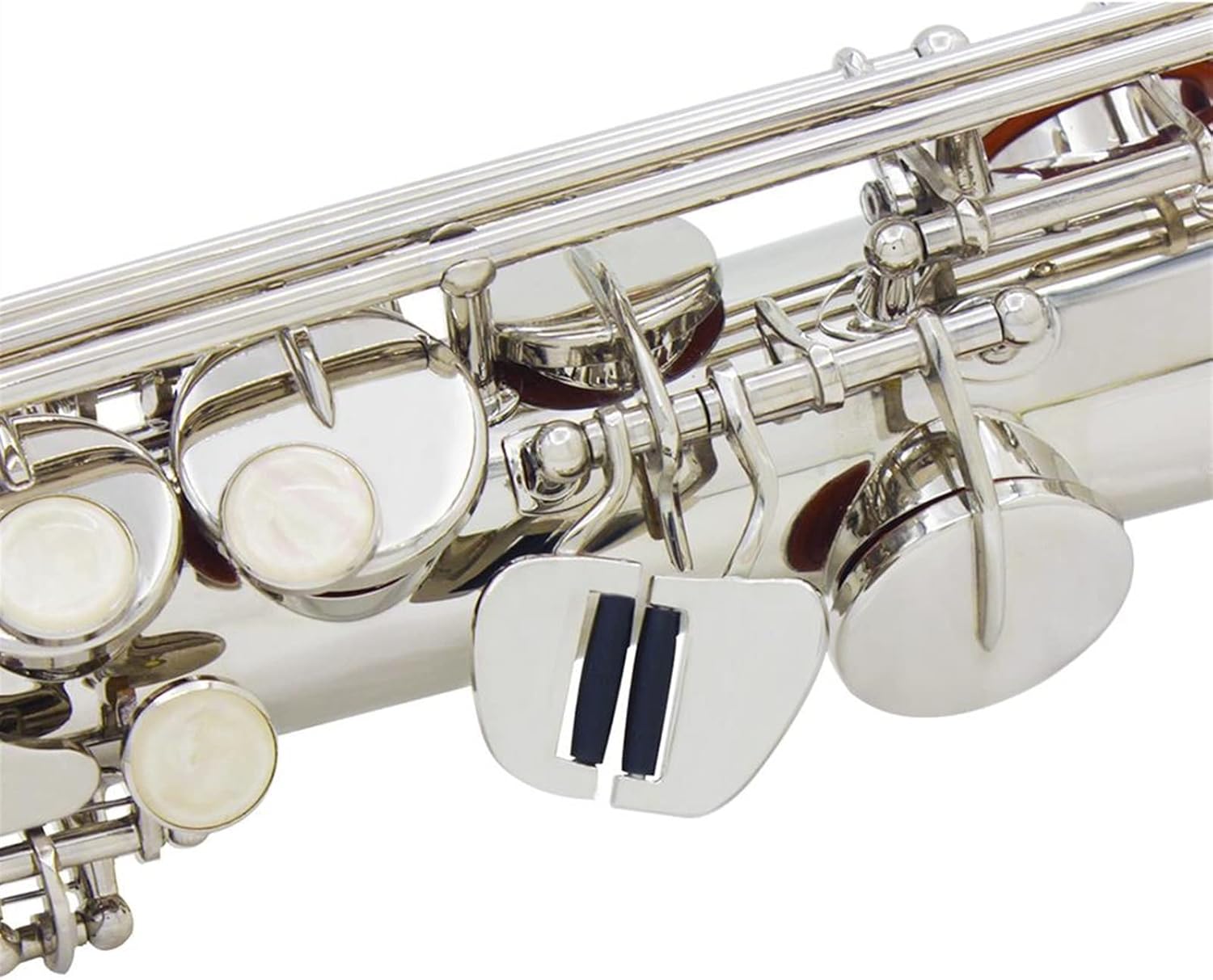 Bb Saxophone Straight Brass Saxophone Professional Woodwind Music Instrument with Accessories