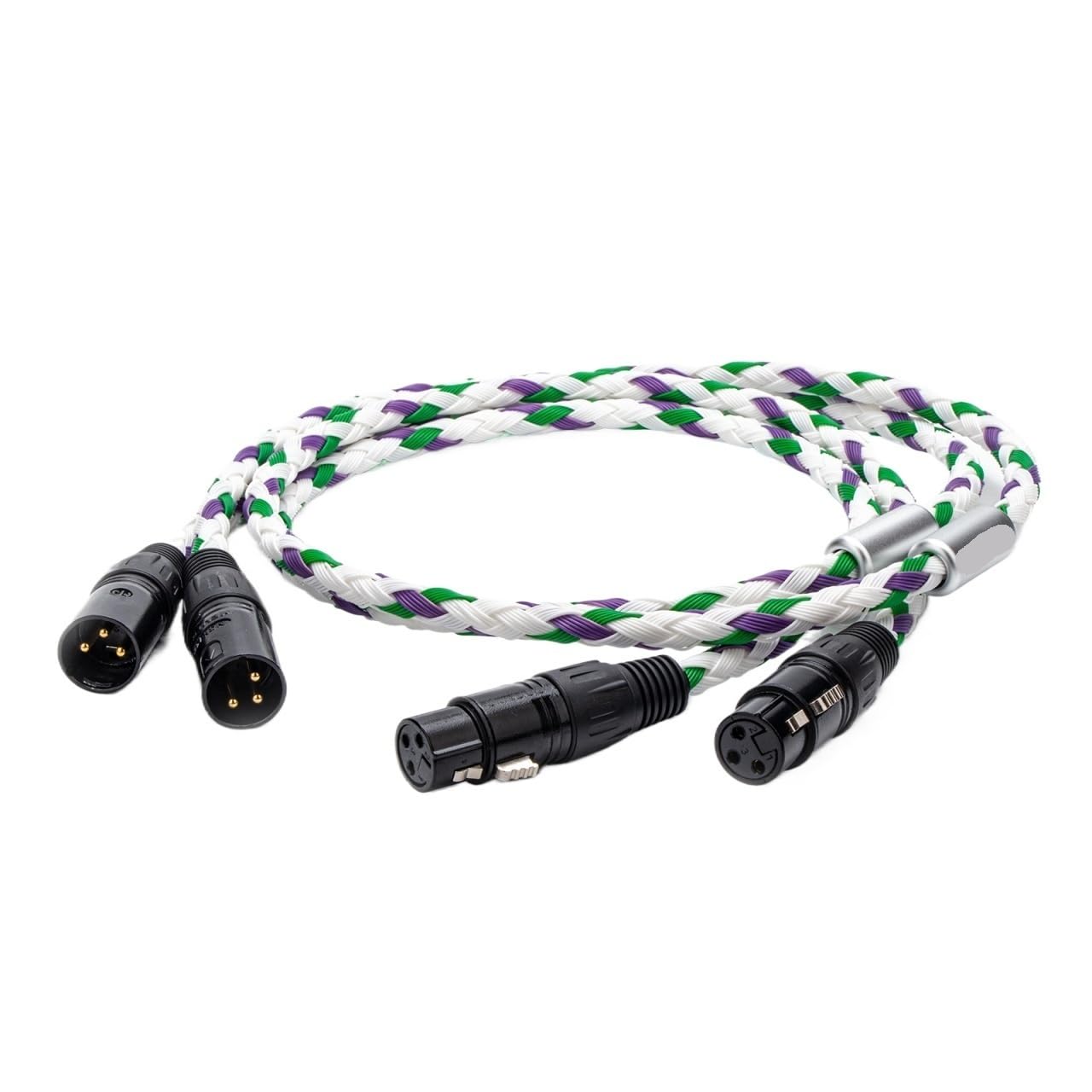 A Pair of h&*igh qu>ality XLO R3-2 Balanced hi-fi 3-pin 2 XLR Male to 2 XLR Female Audio interconnect Cables(1m)