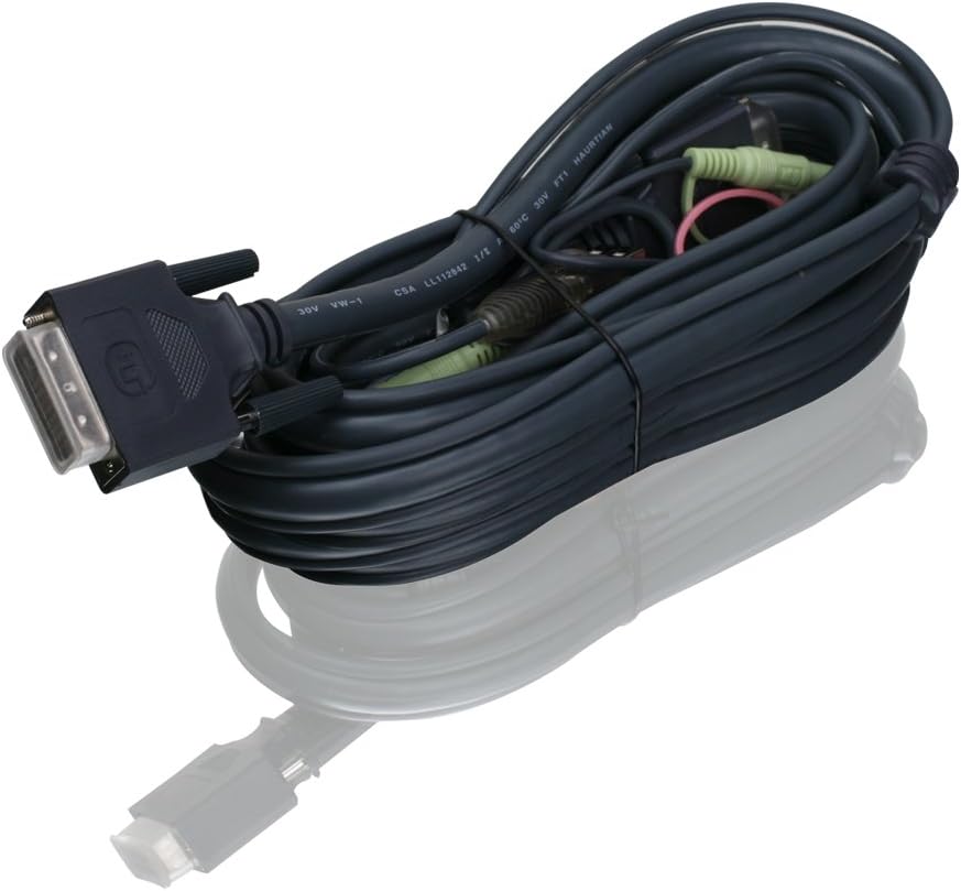 IOGEAR Dual-Link 10 Foot DVI KVM Cable with USB and Audio/Mic, TAA Compliant, G2L7D03UDTAA