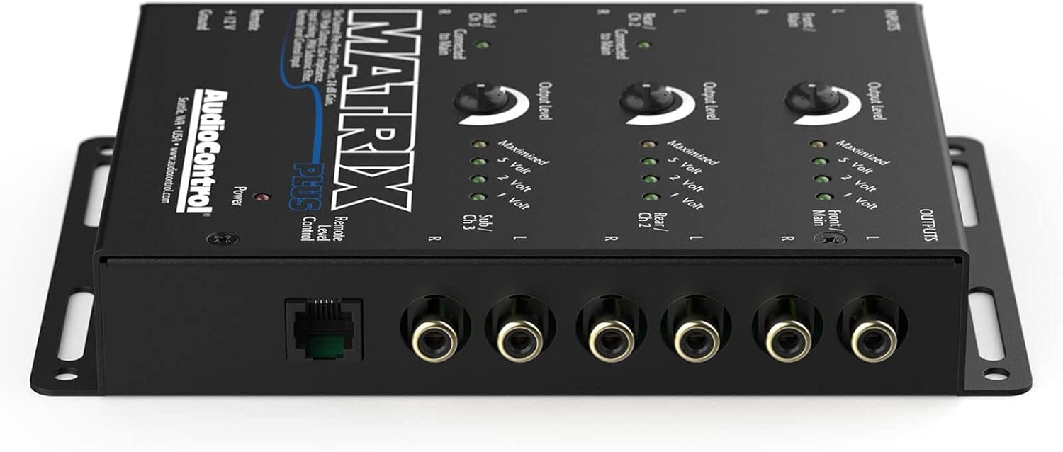 AudioControl Matrix Plus Black Six Channel Line Driver with Remote Level Control Input