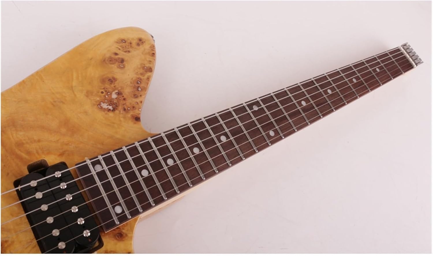 Maple/Mahogany Neck Rosewood Fingerboard Headless Travel Portable Electric Guitar Professional Headless Guitar (Color : 03)