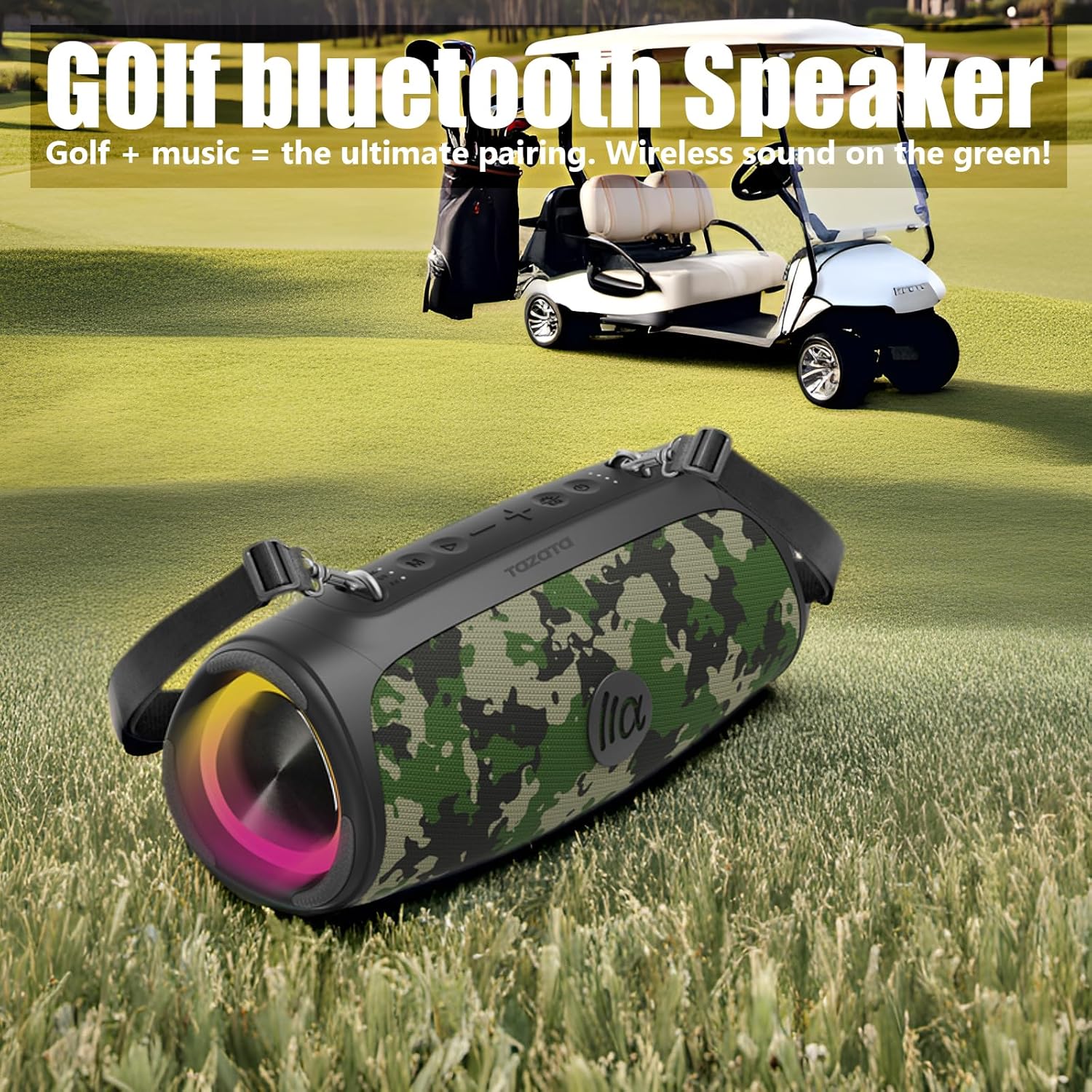 Portable Bluetooth Speaker 60W RMS,90W Peak Loud Subwoofer Wireless Stereo with HD Sound,8H Playtime IPX7 Waterproof for Party cmaping Beach