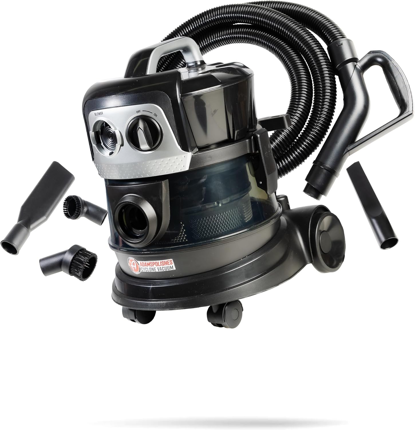 Adam's Polishes Cyclonic Vacuum Cleaner Premium Car Detailing Vacuum for Garage, Shop, Home | Powerful Suction, Lightweight, Portable, Heavy Duty | 4 Attachments Included