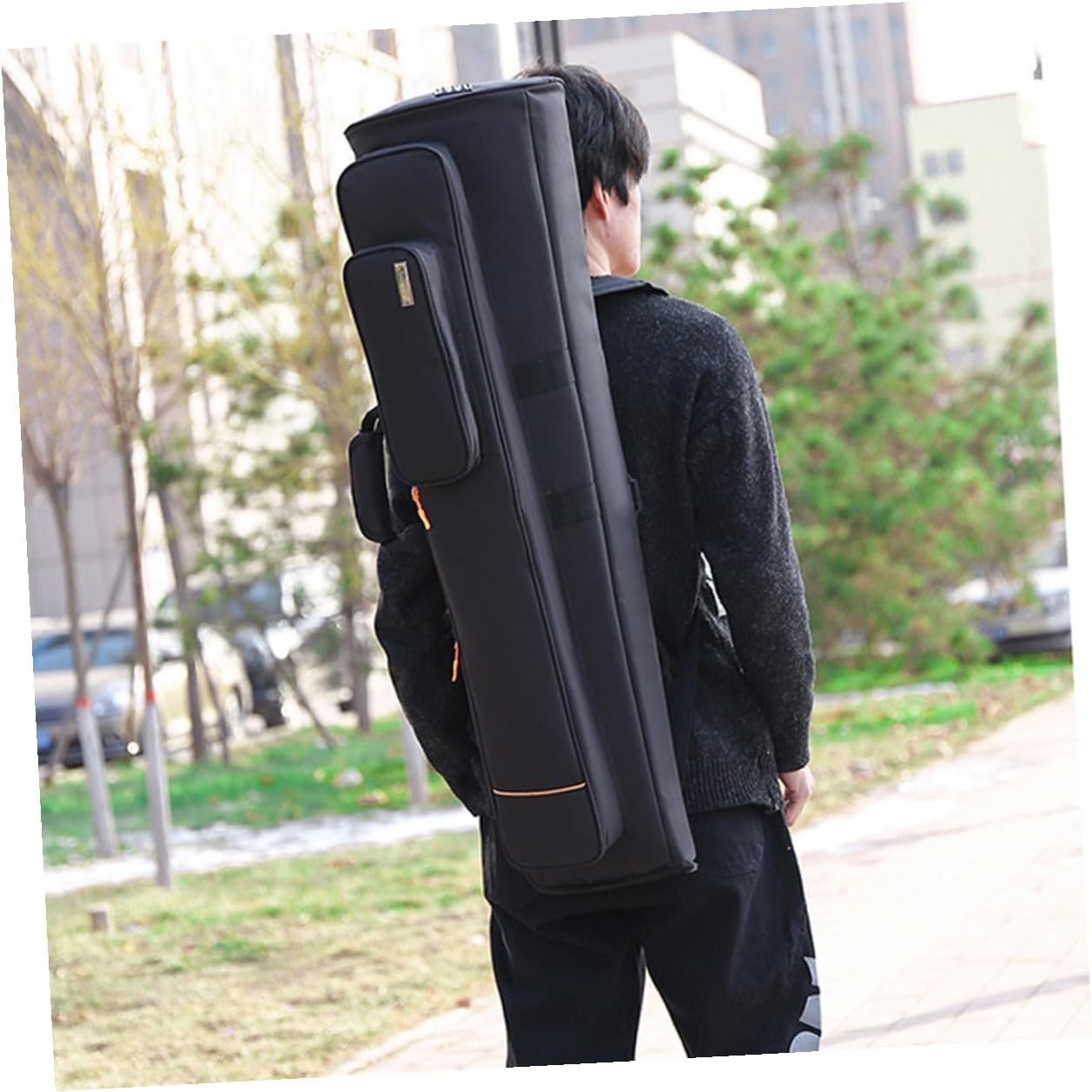 YARNOW Trombone Bag Large Capacity Oxford Cloth Storage Case Portable Backpack Handheld for Musicians Beginner Protective Cover