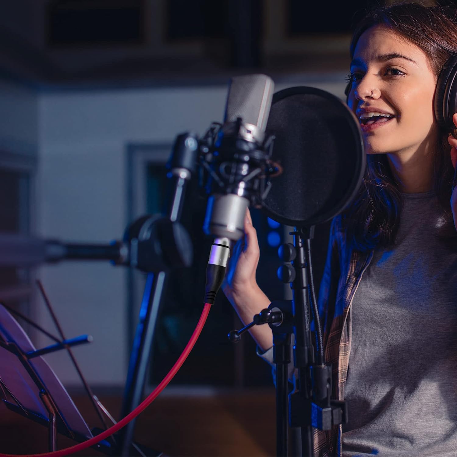 EBXYA Red XLR Cable 50ft 2 Packs&XLR Cable 25ft 6 Pack