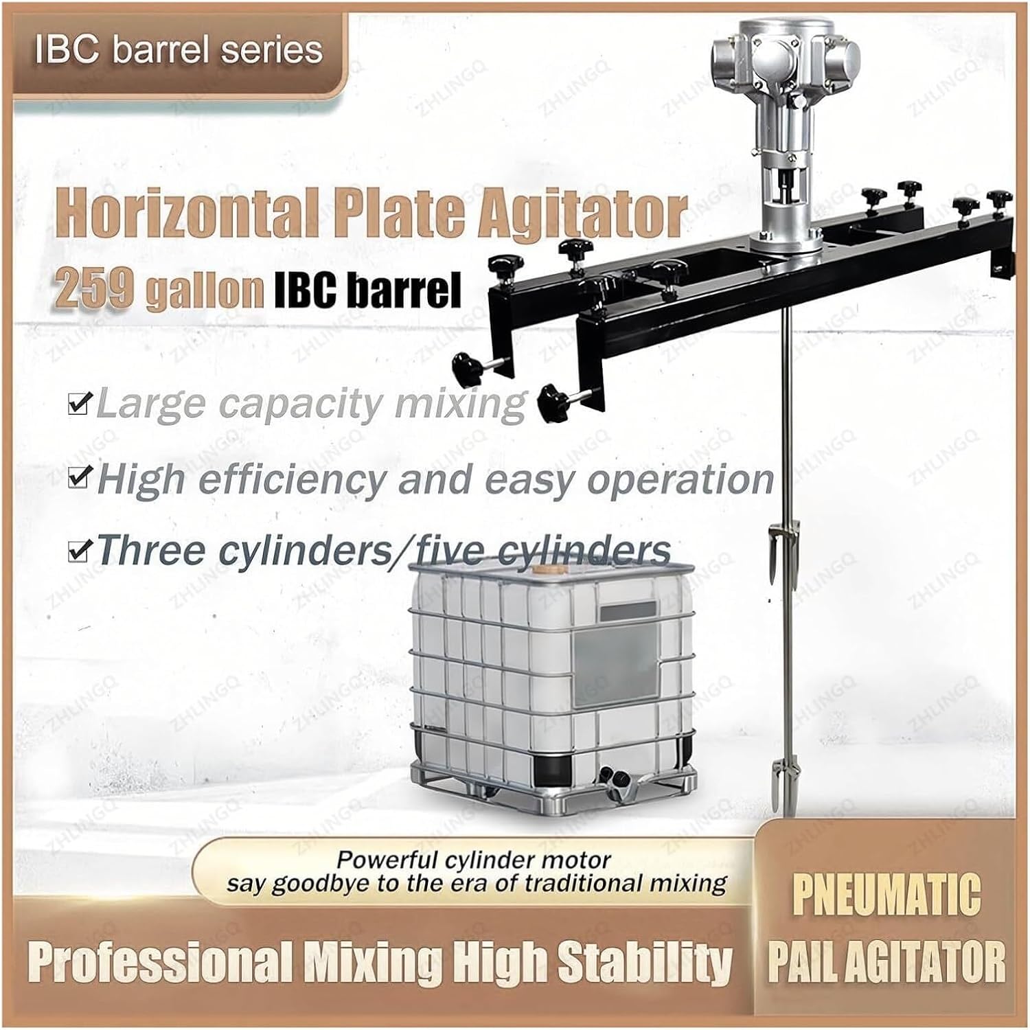 Paint Mixer Machine, Air Agitators, Tank Mixer Machine 1000L 220 Gallon, Ideal Air Agitator with Support Hanger for Ink Dissolver Agitator(Small5Cylinders)